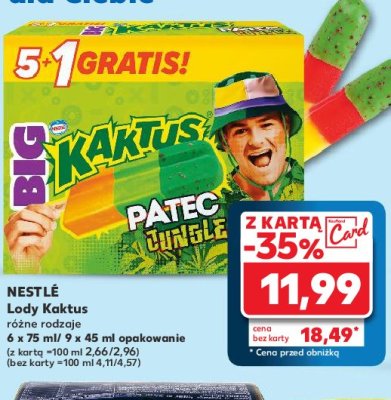 Lody big jungle patec Nestle kaktus promocja