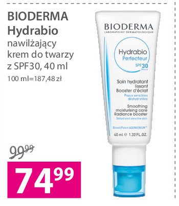 Krem do twarzy spf 30 Bioderma hydrabio perfecteur promocje