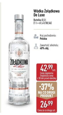 Wódka Żołądkowa De Luxe promocja w Aldi