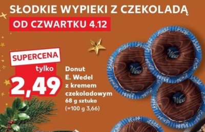 Ciastko Donut E. Wedel z kremem czekoladowym promocja w Kaufland