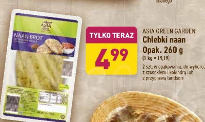Chleb naan brot z czosnkiem i kolendrą Asia green garden promocja