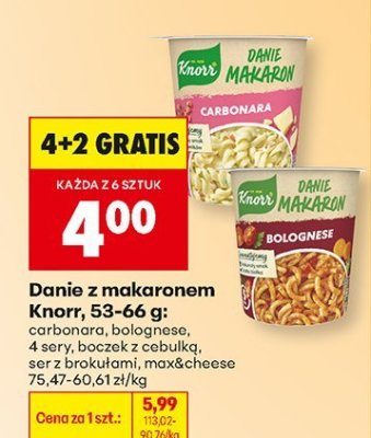 Danie z makaronem: boczek z cebulką promocja w Biedronka