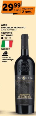 Wino Emporium Primitivo czerwone wytrawne promocja w ABC