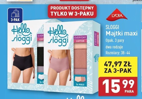 Majtki damskie 38-44 SLOGGI promocja w Aldi