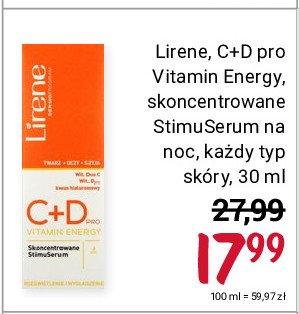 Stimuserum skoncentrowane na noc Lirene c+d pro vitamin energy promocja