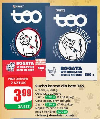 Karma dla kota Teo Sucha 3 rodzaje, 500 g promocja w Dino
