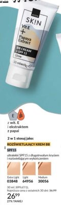 Krem BB rozświetlający Avon Skin Vit E + Papaya Extract SPF15 promocja w AVON