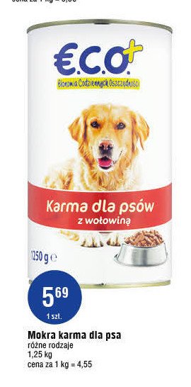 Mokra karma dla psa wo艂owina Eco+ promocja