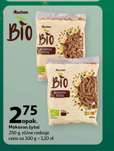 Makaron żytni świderki Auchan bio promocja