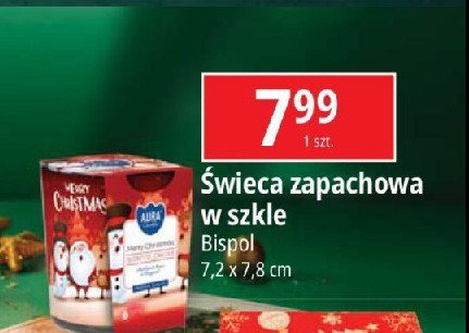 Świeca zapachowa w szkle Aura fragrances candles promocja w Leclerc