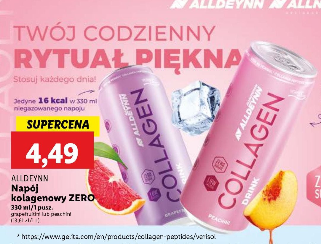 Napój collagen peachini Alldeynn promocja