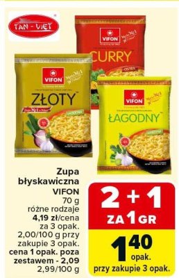 Zupa błyskawiczna VIFON Złoty 70g promocja w Carrefour Market