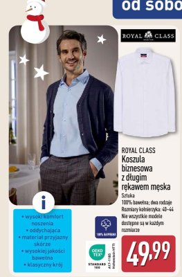 Koszula biznesowa męska z długim rękawem promocja w Aldi