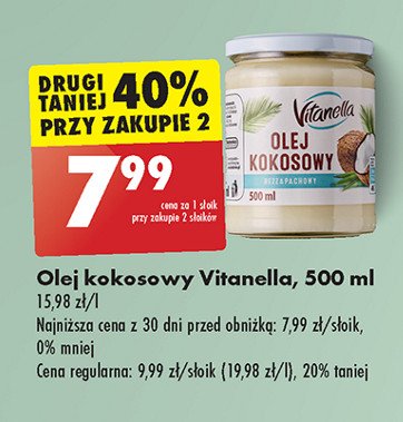 Olej kokosowy Vitanella promocja w Biedronka