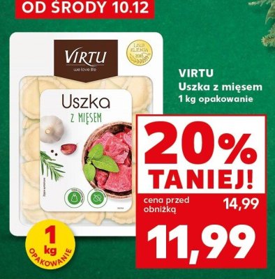 Uszka z mięsem Virtu 1 kg promocja w Kaufland