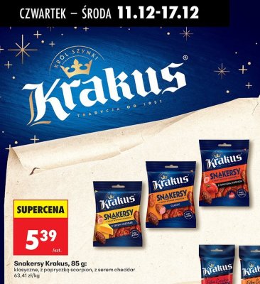 Chipsy Snakersy Krakus z serem cheddar promocja w Biedronka