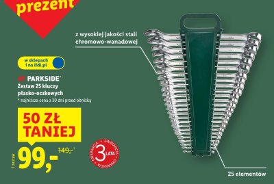 Zestaw 25 kluczy płasko-oczkowych PARKSIDE promocja w Lidl