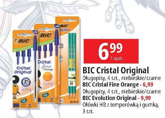 Długopis cristal fine czarny Bic cristal promocja w Leclerc