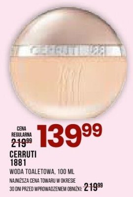 Perfumy CERRUTI 1881 woda toaletowa promocja w Drogerie Natura