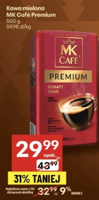 Kawa mielona MK Café Premium promocja w Delikatesy Centrum