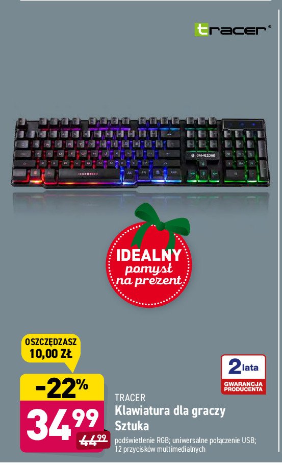 Klawiatura mechaniczna axx rgb Tracer promocja
