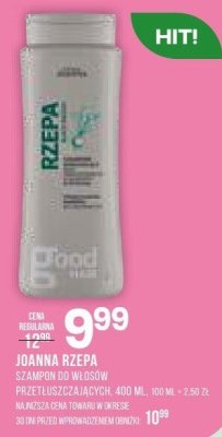 Szampon JOANNA RZEPA do włosów przetłuszczających, 400 ml promocja w Drogerie Natura