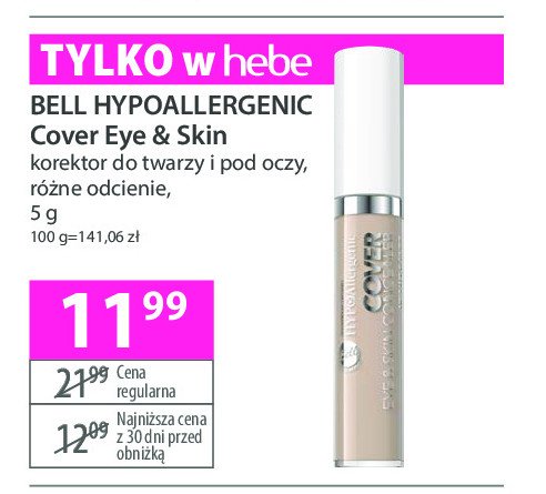 Korektor kamuflujący 10 Bell hypoallergenic cover eye & skin concealer promocja