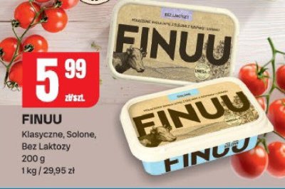 Masło FINUU Klasyczne, Solone, Bez Laktozy 200g promocja w Chorten