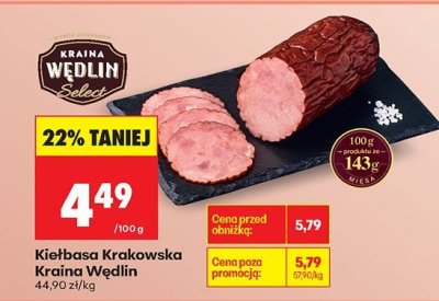 Kiełbasa krakowska sucha ekstra Krakus animex promocja w Biedronka