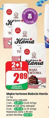 Mąka tortowa Babcia Hania promocja w Dino