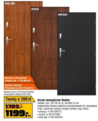 Drzwi zewnętrzne Rodan promocja w OBI