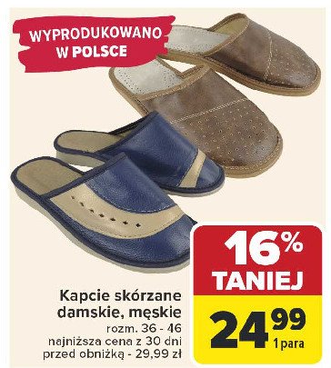 Kapcie męskie skórzane 36-46 promocja