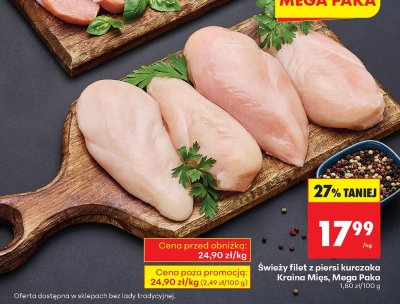Świeży filet z piersi kurczaka Mega Paka promocja w Biedronka