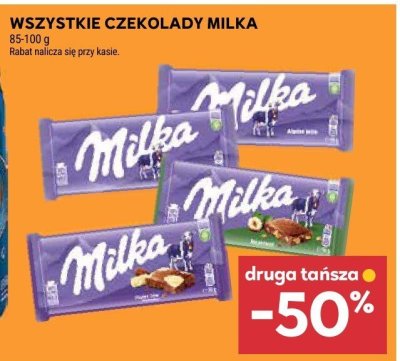 Czekolada wszystkie rodzaje 85-100 g Milka promocja w Stokrotka