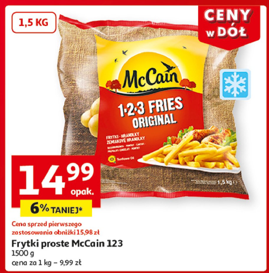 Frytki proste Mccain 1-2-3 promocja w Auchan