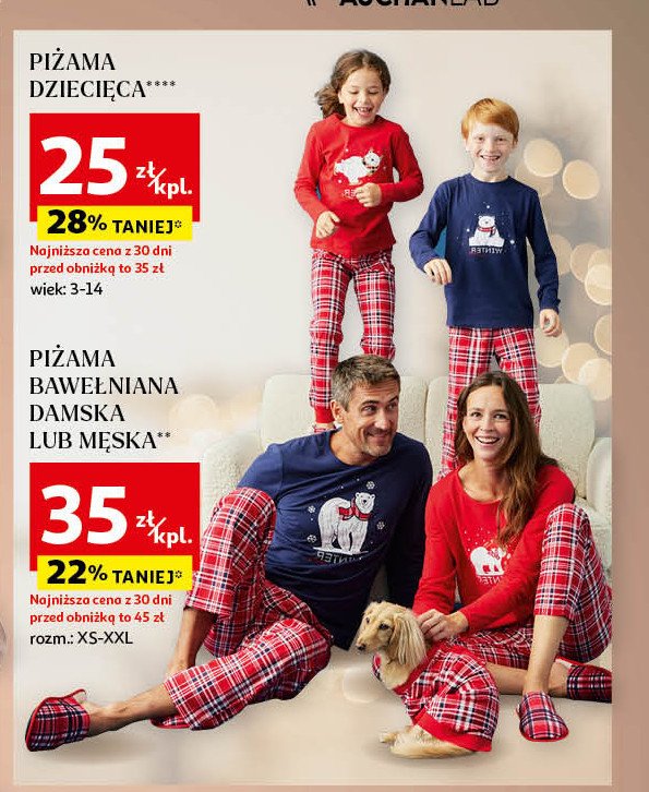 Piżama świąteczna xs-xxl Auchan inextenso promocja w Auchan