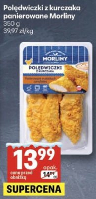 Polędwiczki z kurczaka panierowane Morliny promocja w Delikatesy Centrum