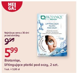 Płatki pod oczy liftingujące Biotaniqe multi biomask promocja