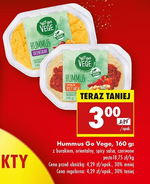 Hummus z toppingiem spicy salsa Govege promocja