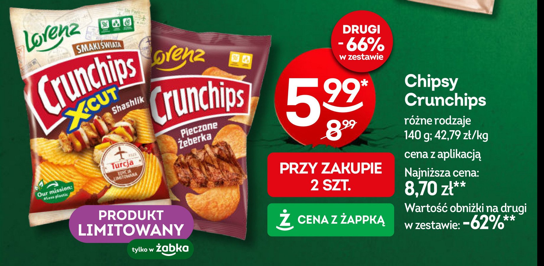 Chipsy shashlik Crunchips x-cut promocja w Żabka