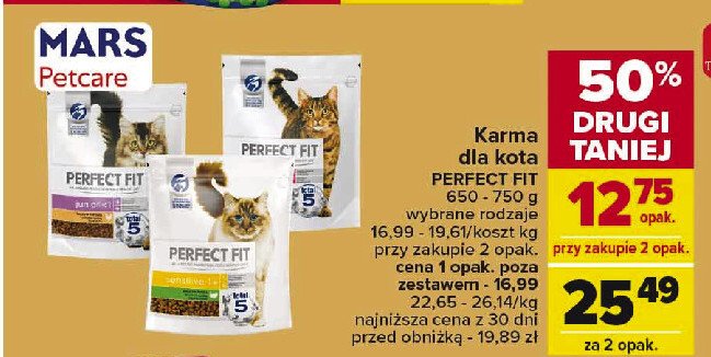 Karma dla kota sensitive 1+ Perfect fit promocja