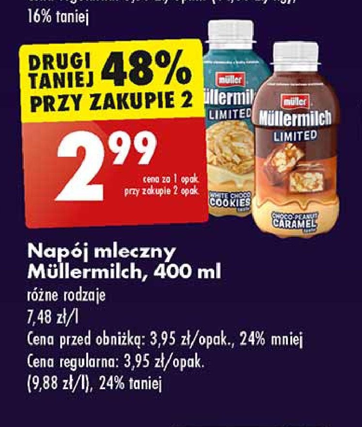 Napój mleczny white choco cookies Mullermilch limited promocja