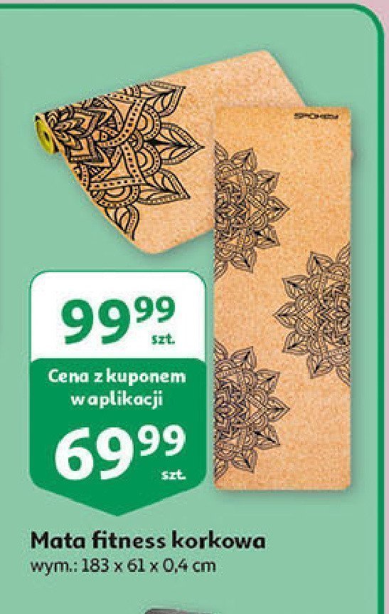 Mata fitness korkowa 183 x 61 x 0.4 cm promocja