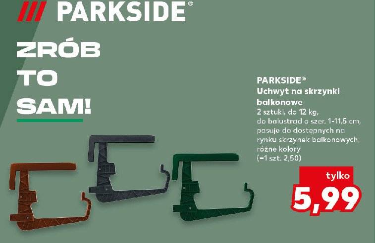 Uchwyt na skrzynki balkonowe Parkside promocja w Kaufland