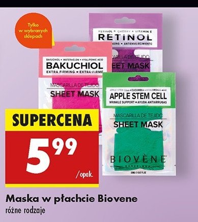 Maska w płachcie bakuchiol BIOVENE promocja w Biedronka