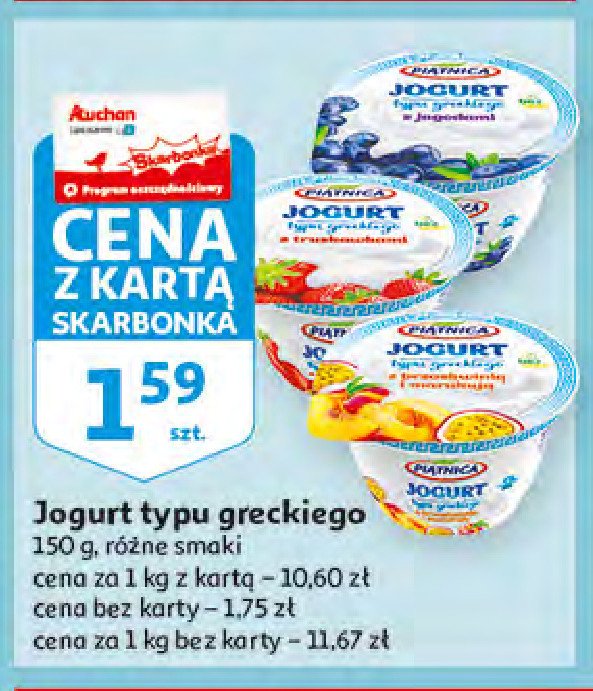 Jogurt typu greckiego z truskawkami Piątnica promocja
