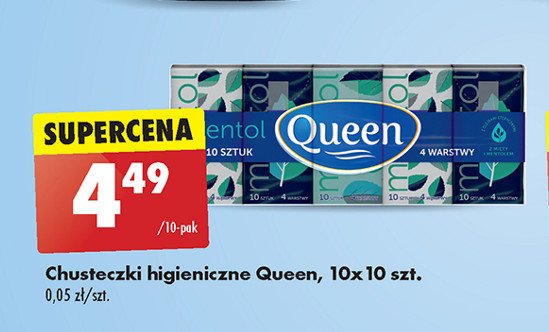 Chusteczki higieniczne mentol Queen promocja