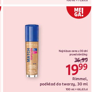 Podkład spf 20 nr 102 light nude Rimmel match perfection promocja w Rossmann