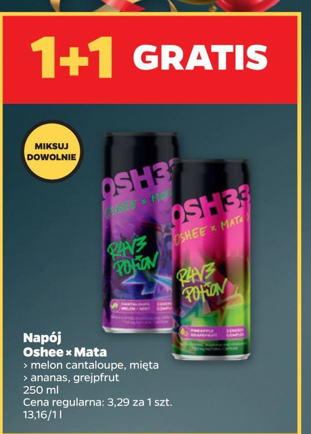 Napój ananas-grapefruit Oshee & mata promocja