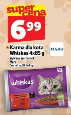Karma dla kota Whiskas 4x85 g promocja w TOPAZ